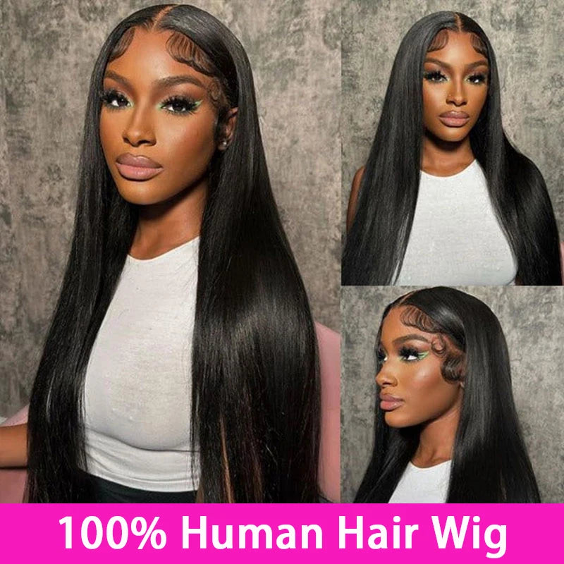 100% Malaysia Human Hair 13x6 Bone Straight Lace Front Human Hair Wigs 30 Inch 13x4 Lace Frontal Wig for Women Pre Plucked