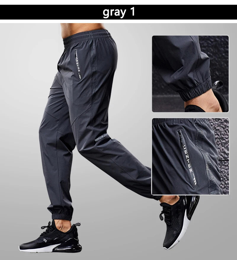 Quick Drying Sport Pants Men Running Pants With Zipper Pockets Training Joggings Sports Trousers Fitness Casual Sweatpants