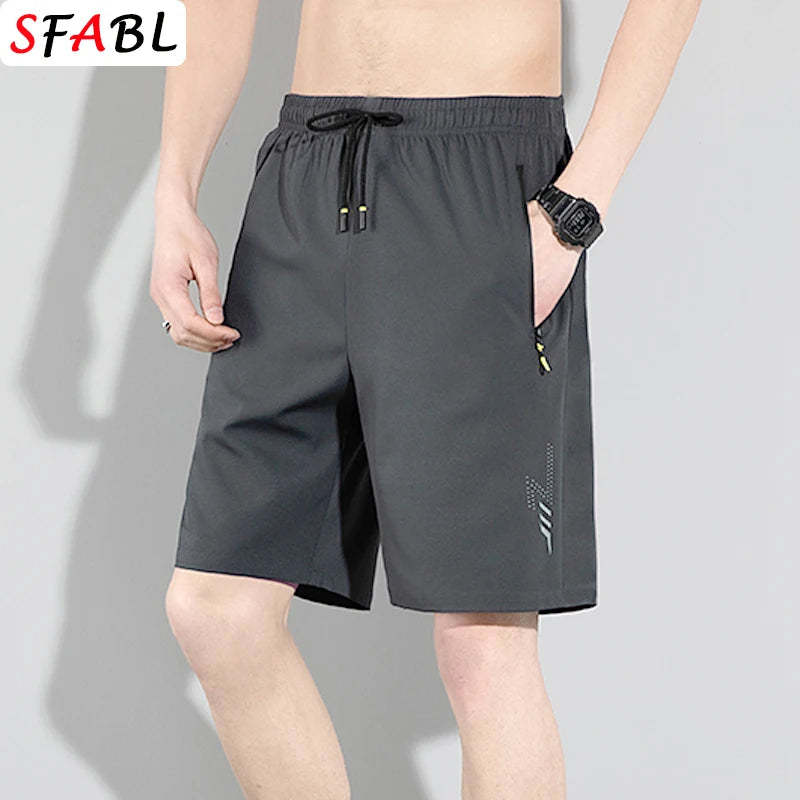 New Men's Shorts Gym Fitness Quick Dry Summer Casual Shorts Men Basic Solid Color Short Pants Running Jogging Beach Shorts Men