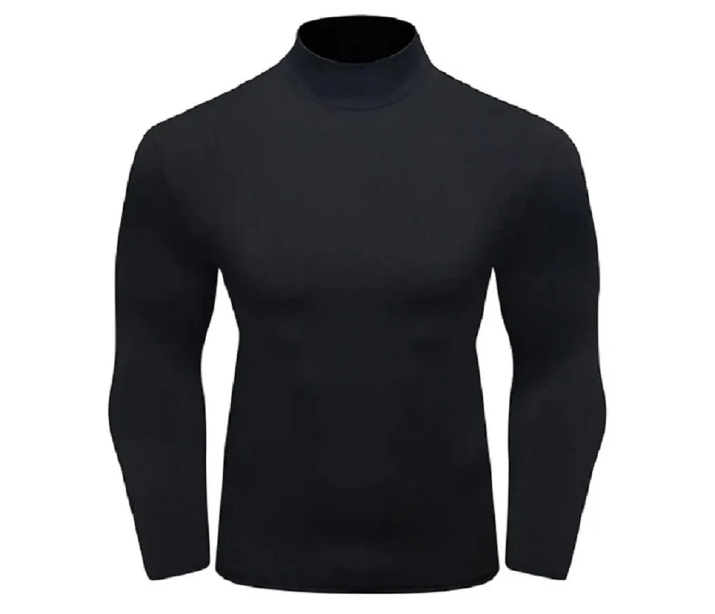 Cody Lundin White Athletic Compression Running Shirts For Men Stretchy Long Sleeve Turtleneck Slim Gym Fitness Clothes
