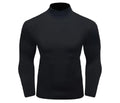 Cody Lundin White Athletic Compression Running Shirts For Men Stretchy Long Sleeve Turtleneck Slim Gym Fitness Clothes
