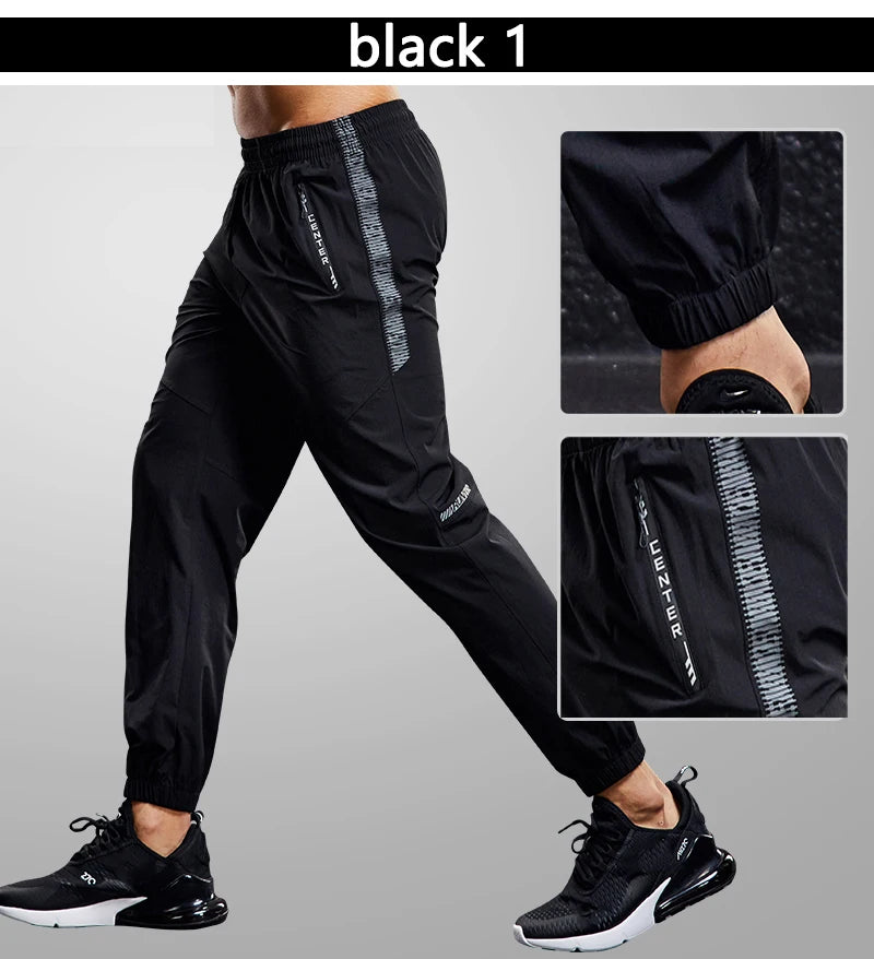 Quick Drying Sport Pants Men Running Pants With Zipper Pockets Training Joggings Sports Trousers Fitness Casual Sweatpants