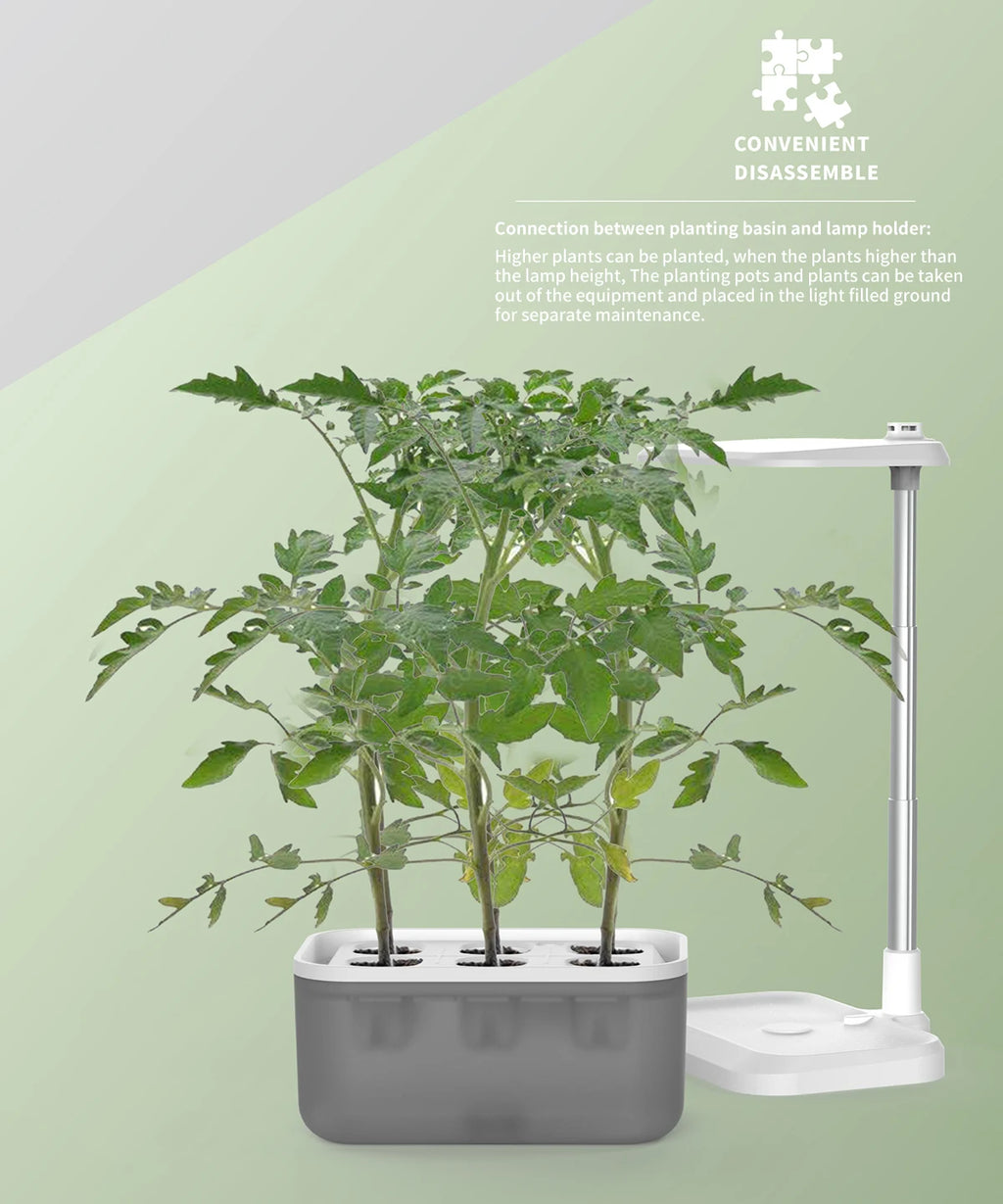 Indoor Home Mini Smart Garden Kit Hydroponic Planter Growing System Self Watering Flower Pots with Led Light