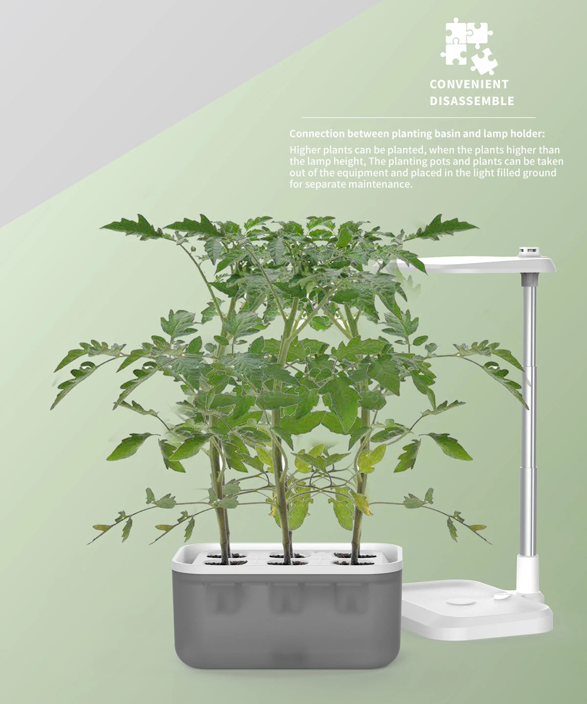 Indoor Home Mini Smart Garden Kit Hydroponic Planter Growing System Self Watering Flower Pots with Led Light