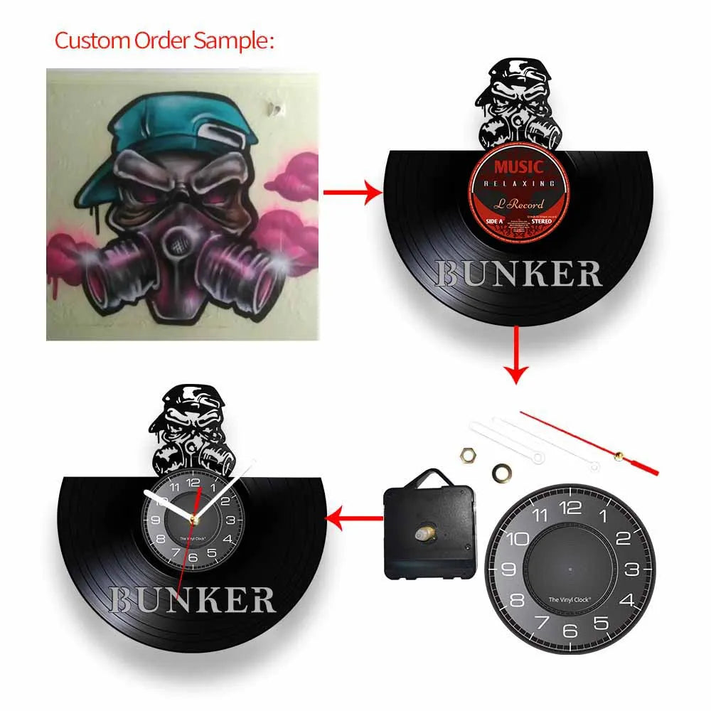 Darts Wall Art Man Cave Game Room Decoration Modern Wall Clock Dart Board Pub Bar Darts Game Night Club Vinyl Record Wall Clock