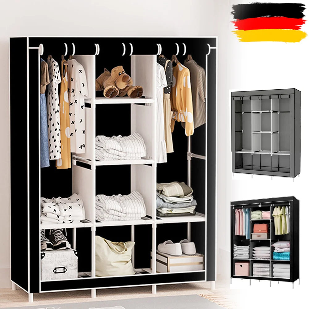 128X45X170cm Wardrobes Household Multi Layer Storage Wardrobe Dust Proof Foldable Clothing Hanger Bedroom Clothing Cabinet