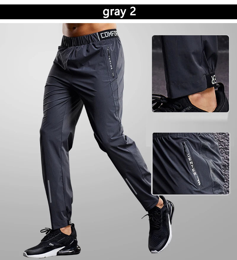 Quick Drying Sport Pants Men Running Pants With Zipper Pockets Training Joggings Sports Trousers Fitness Casual Sweatpants