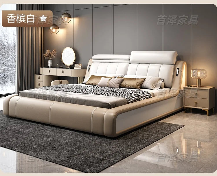 Sleeping Frame Bed Unique Minimalist Nightstands Fancy Bed Nordic Headboard Muebles Para Dormitorio Bedroom Set Furniture