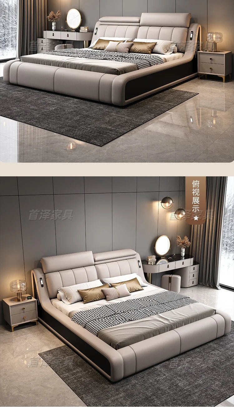 Sleeping Frame Bed Unique Minimalist Nightstands Fancy Bed Nordic Headboard Muebles Para Dormitorio Bedroom Set Furniture