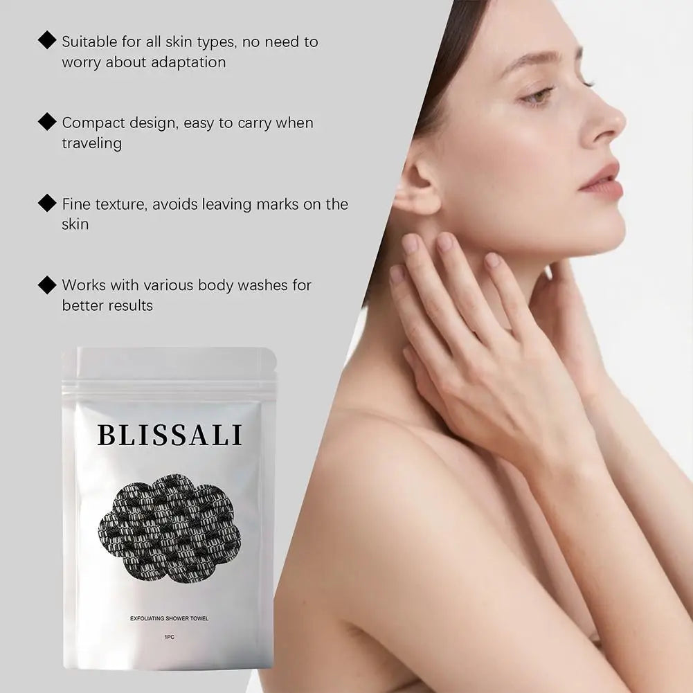 LOY Home Decor & Clothing Wear exfoliating bath shower towel for deep cleansing skin, showing textured surface for exfoliation.