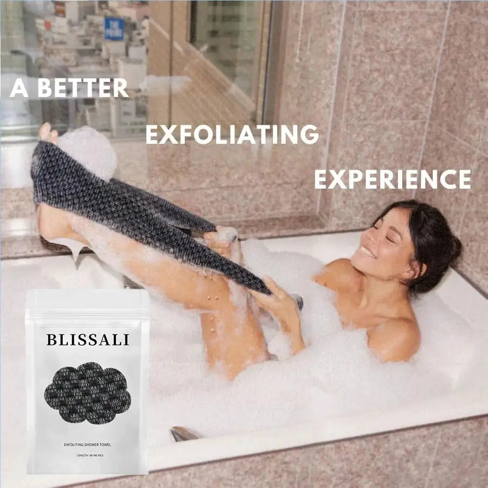 Exfoliating bath shower towel from LOY Home Decor & Clothing Wear, deep cleansing skin care tool with textured surface for gentle exfoliation.