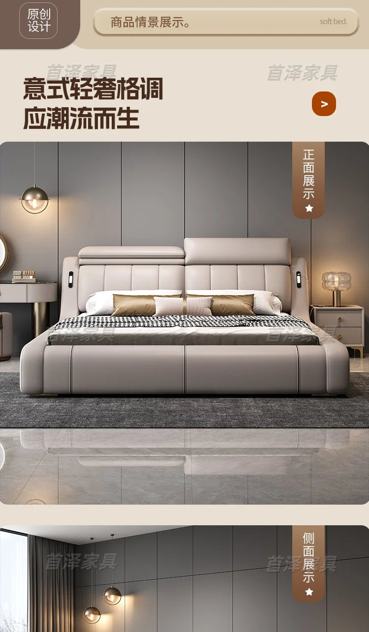 Sleeping Frame Bed Unique Minimalist Nightstands Fancy Bed Nordic Headboard Muebles Para Dormitorio Bedroom Set Furniture