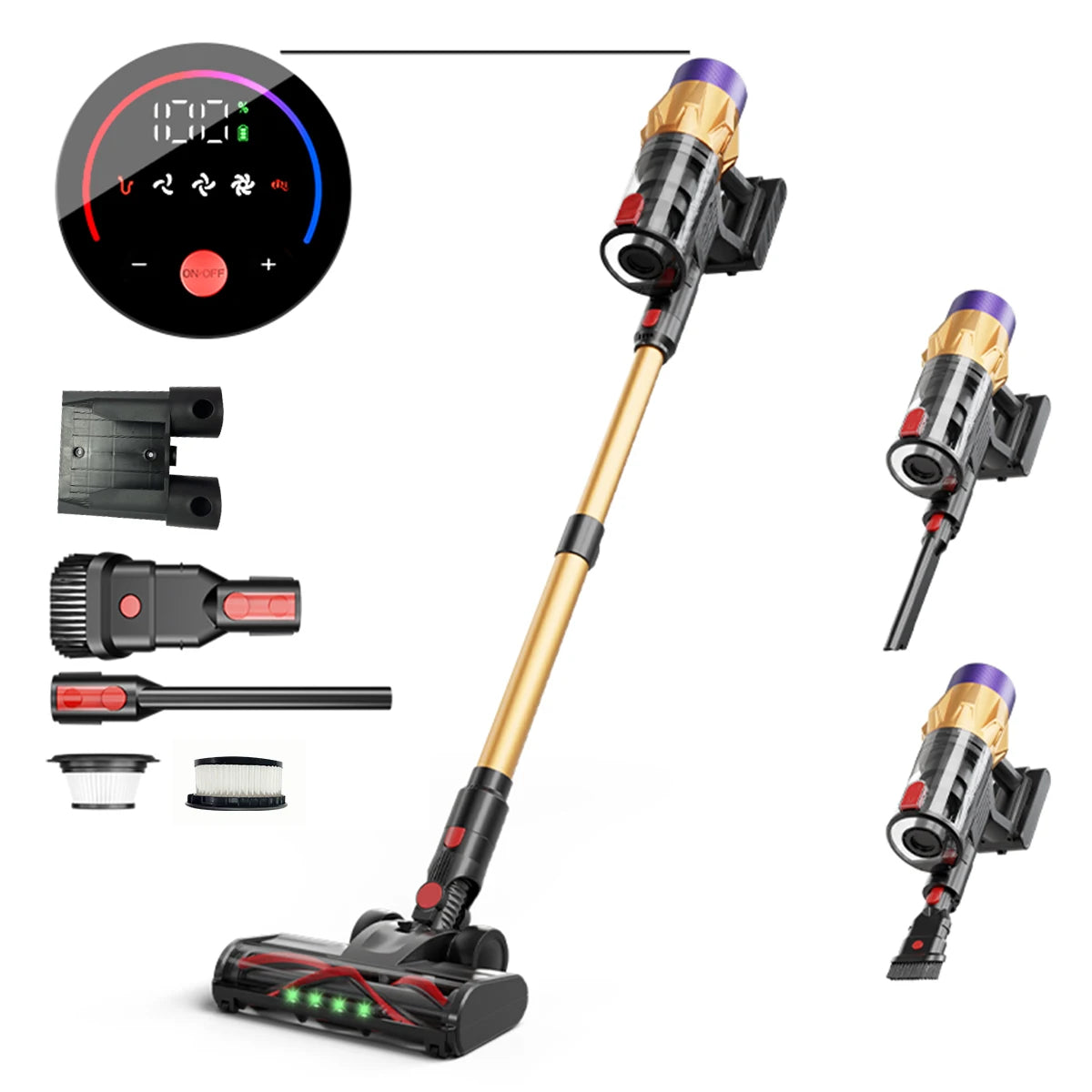 550W Brushless Motor Vacuum Cleanr Suction Power Cordless Vacuum Cleaner Handheld Smart Home Appliance Removable Battery