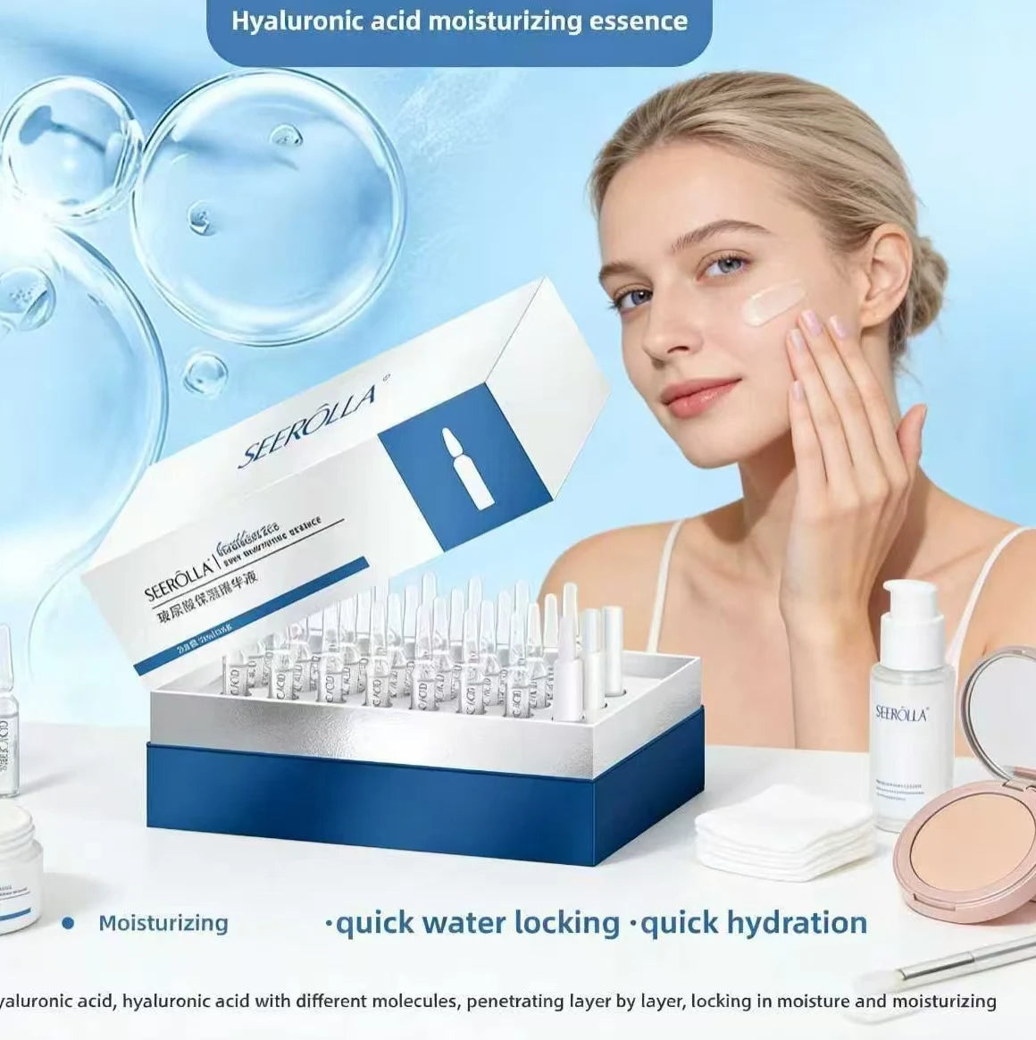 Astaxanthin Niacinamide Hyaluronic Acid Serum Anti Aging Brightening Moisturizing Face Essence For Microneedle Derma Roller