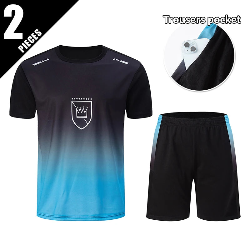 2/4/6 Pcs Plus Size Men's Quick-drying Short-sleeved Shorts Suit Men's Leisure Sports Running Fitness T-shirt Joker Shorts Teen