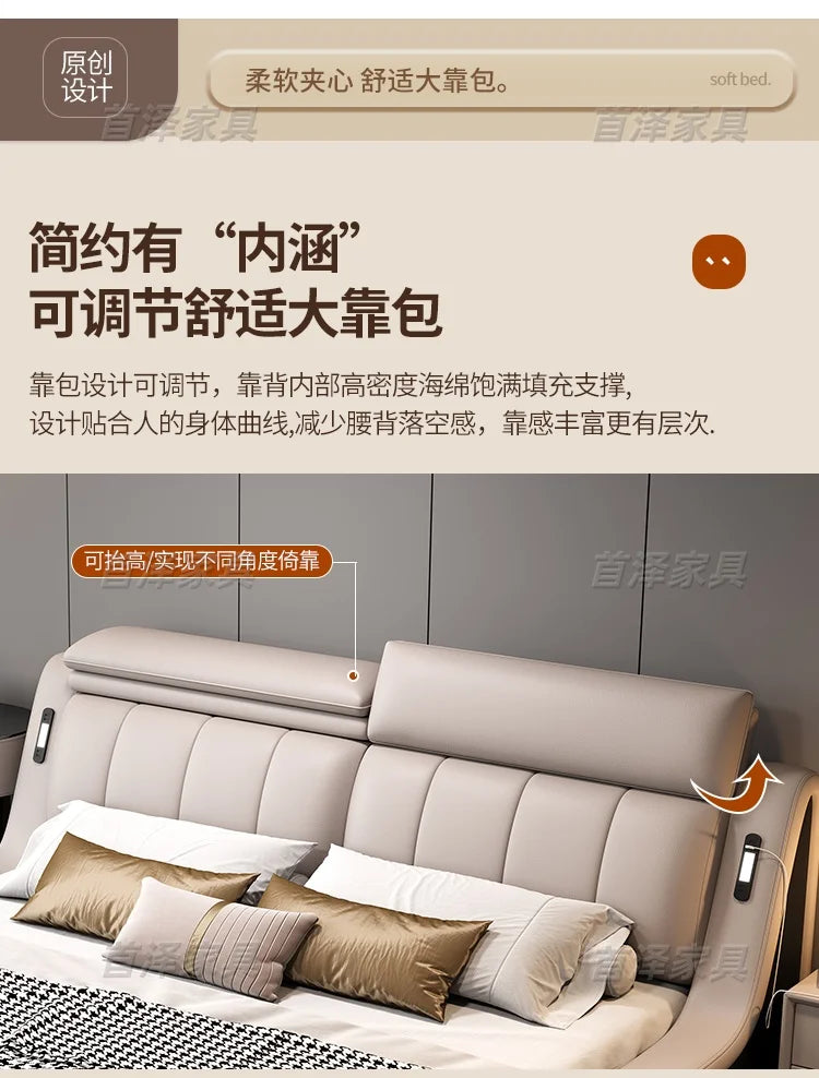 Sleeping Frame Bed Unique Minimalist Nightstands Fancy Bed Nordic Headboard Muebles Para Dormitorio Bedroom Set Furniture