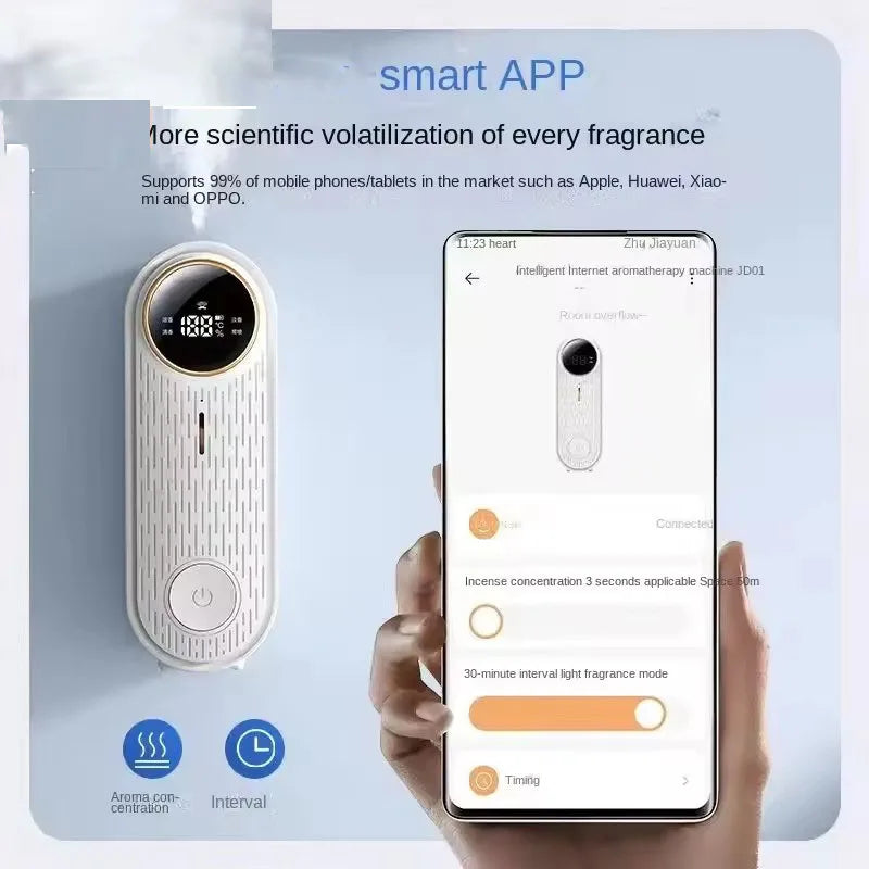 LOY Smart App-Controlled Aromatherapy Machine for intelligent scenting, featuring sleek design and touch controls.