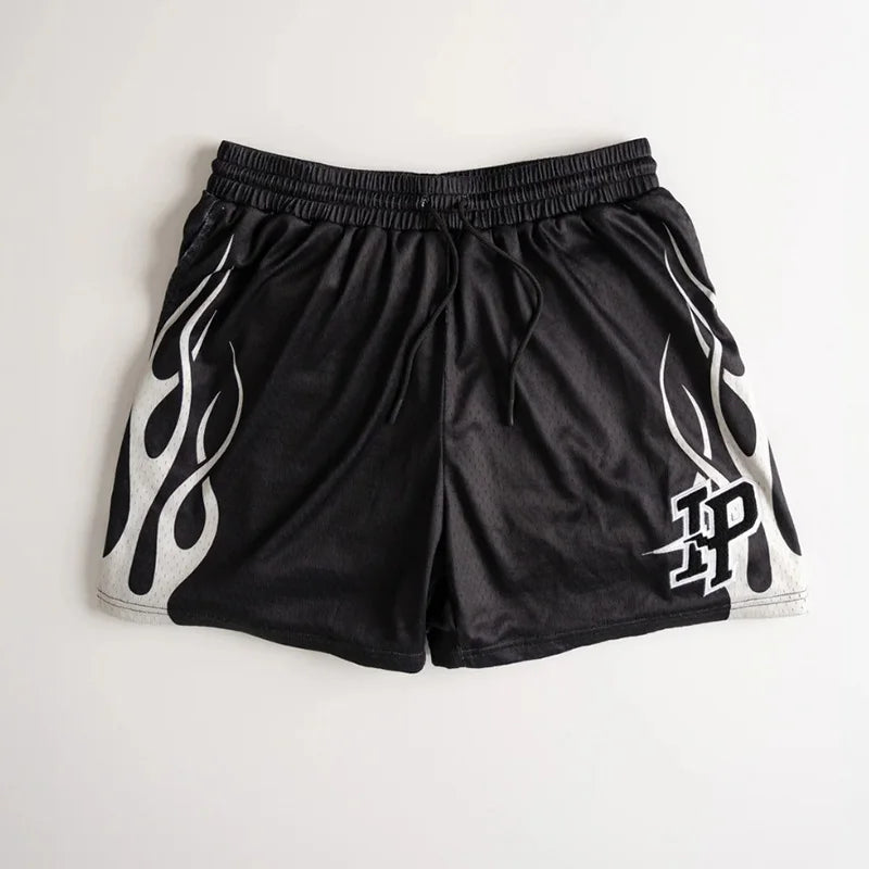 2025 NEW American Casual Shorts Men's Fitness Sports Basketball Running Quick Dry Summer Mesh Breathable Training Quarter Pants