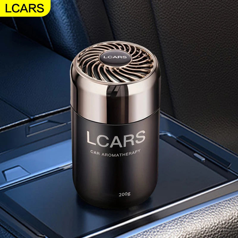 LOY Car Odor-Eliminating Aromatherapy bottle with fresh scent, designed to eliminate odors and freshen vehicle interiors.