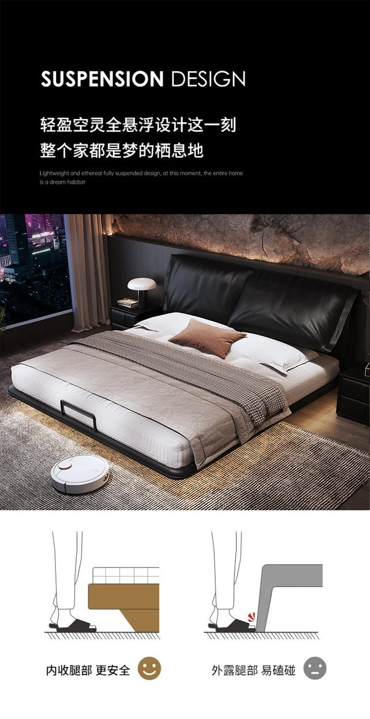 Floating Modern Bed Full Design Beauty Bedroom Queen Girls Platform Bed Safe Sleeping Letto Matrimoniale Lounge Suite Furniture
