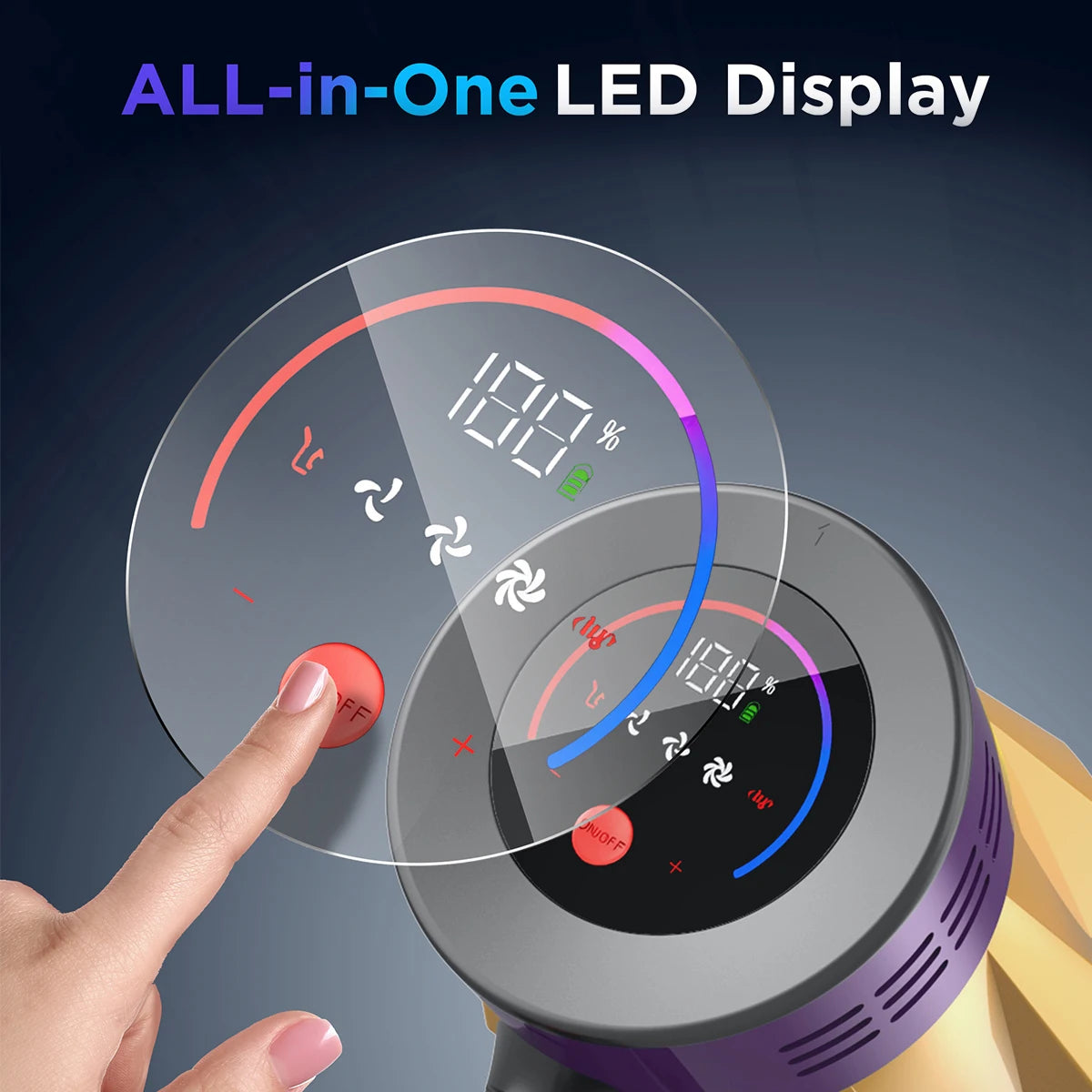 550W Brushless Motor Vacuum Cleanr Suction Power Cordless Vacuum Cleaner Handheld Smart Home Appliance Removable Battery