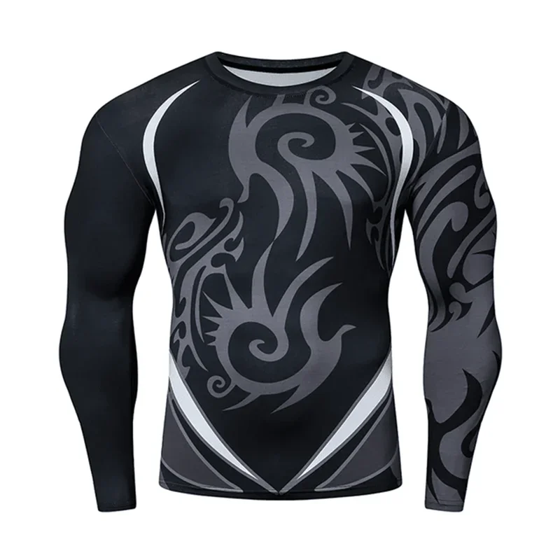 Mens Summer Autumn Casual 3D Print Long Sleeve T Shirt Black O Neck Slim Fit Male Graphics Tees Top Hombre Ropa Fitness Tshirt