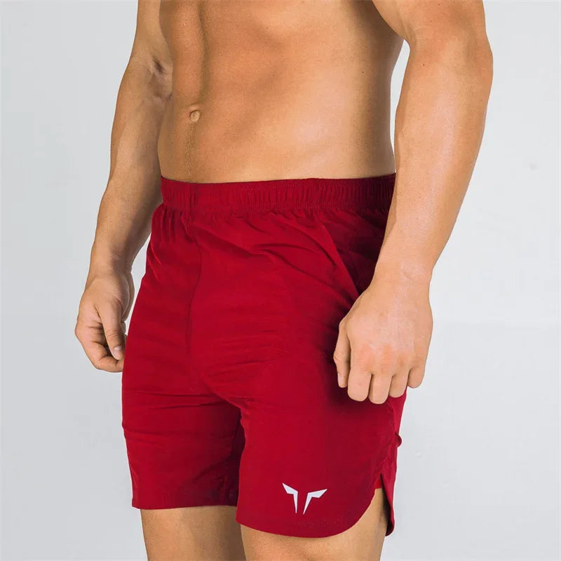 Men's double layered fitness shorts quick drying breathable shorts gym training clothes summer