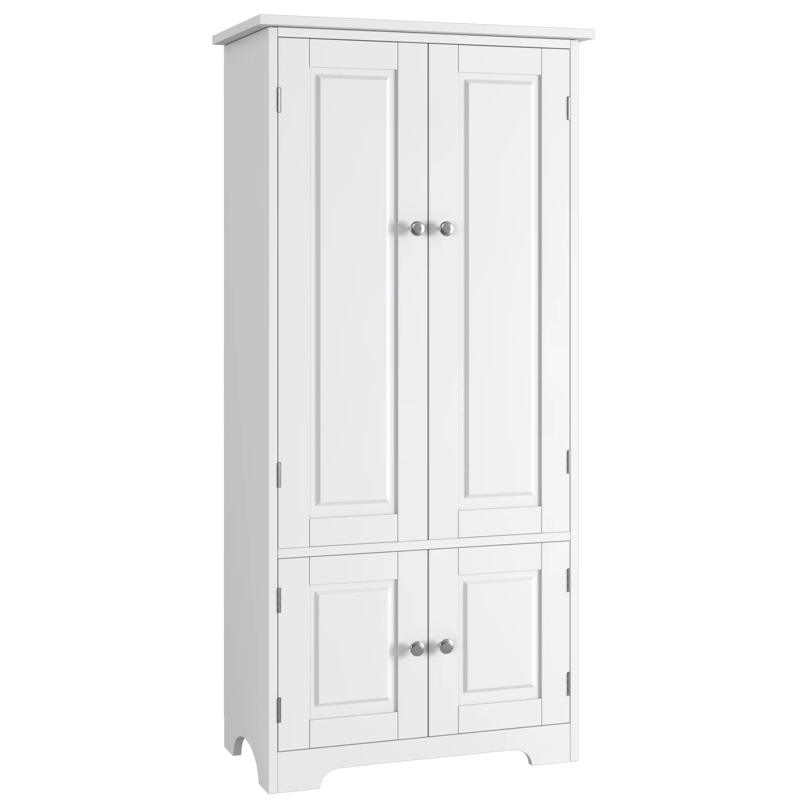 Getone Kitchen Cupboard Tall Storage Cabinet Sideboard Pantry Cupboard with 4 Doors 58.2x31.5x123cm White/Black