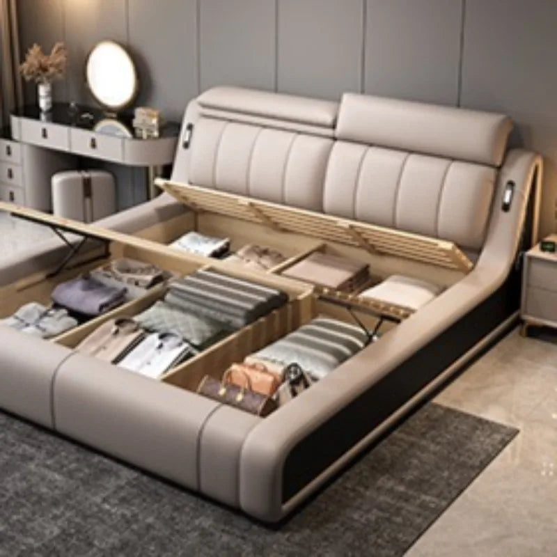 Sleeping Frame Bed Unique Minimalist Nightstands Fancy Bed Nordic Headboard Muebles Para Dormitorio Bedroom Set Furniture