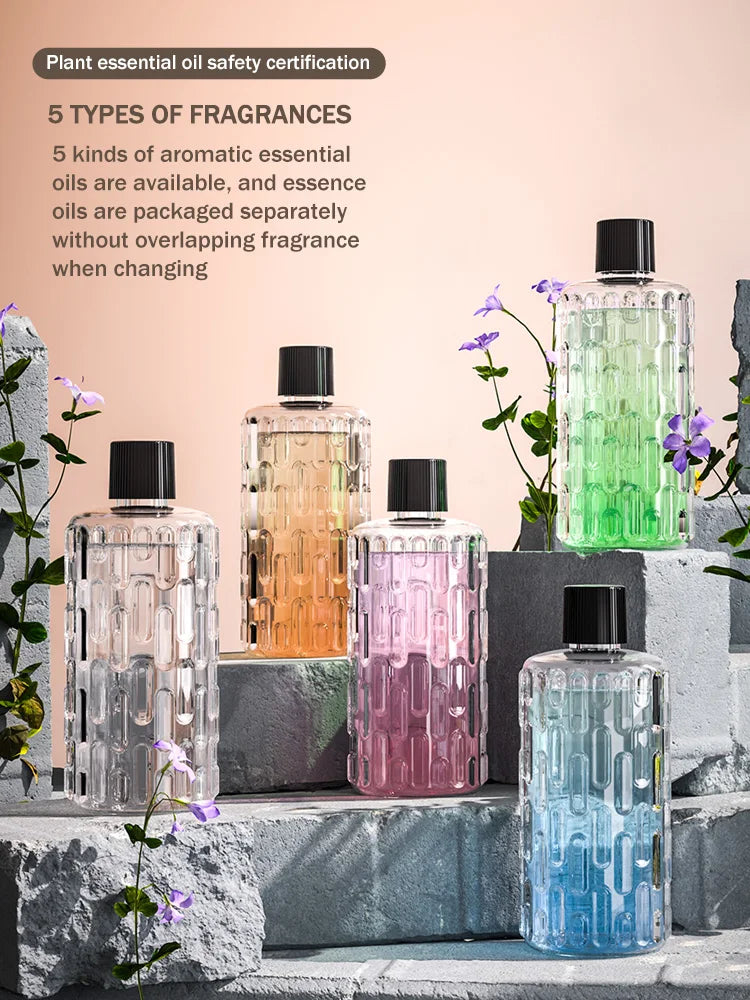 LOY Automatic Aromatherapy Diffuser emitting a gentle mist, designed for consistent home fragrance and ambient scenting.