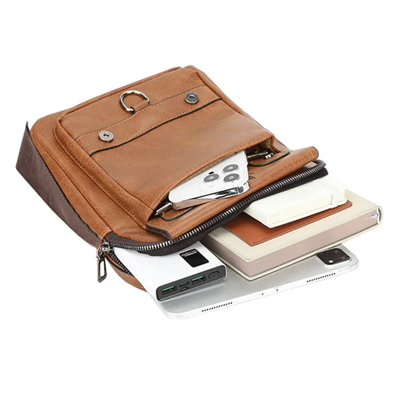 Fashion Men's Leather Crossbody Bag Multi-color Elegant Style for Daily Commuting Outings High-end Practical Portable Bag