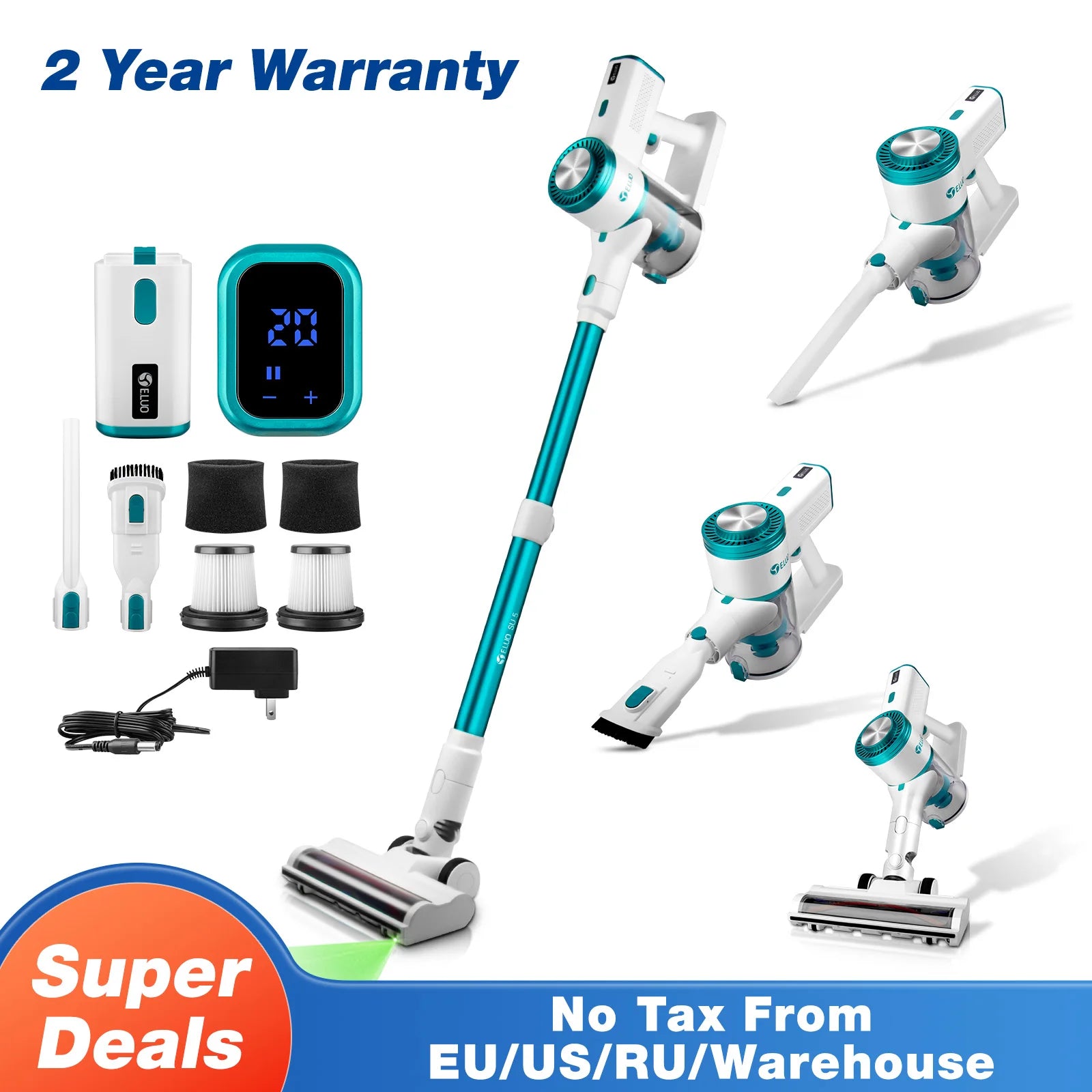 Cordless Handheld Vacuum Cleaner,26000PA,Touch Screen,Smart Dust Sensor,Auto Speed Control for Home Bed Carpet Clean