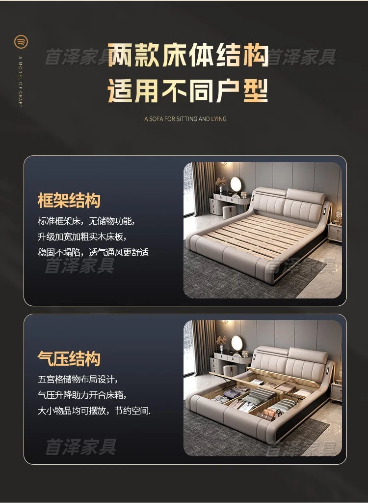 Sleeping Frame Bed Unique Minimalist Nightstands Fancy Bed Nordic Headboard Muebles Para Dormitorio Bedroom Set Furniture