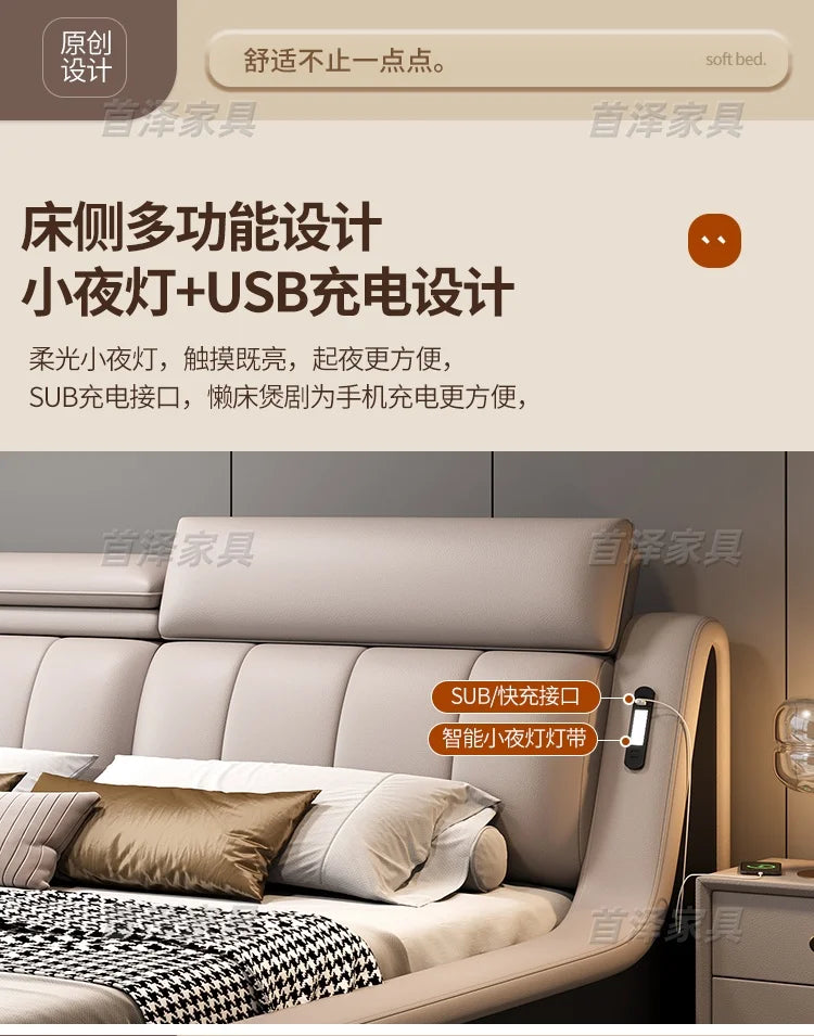 Sleeping Frame Bed Unique Minimalist Nightstands Fancy Bed Nordic Headboard Muebles Para Dormitorio Bedroom Set Furniture