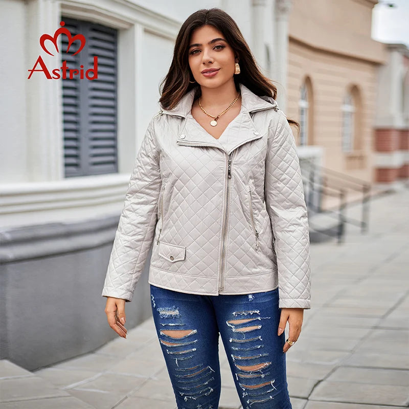 Astrid Women's Autumn Winter Parka Plus Size Woman Clothing Padding Warm Hood Casual Female Quilted Jacket Coats Slanted Zipper