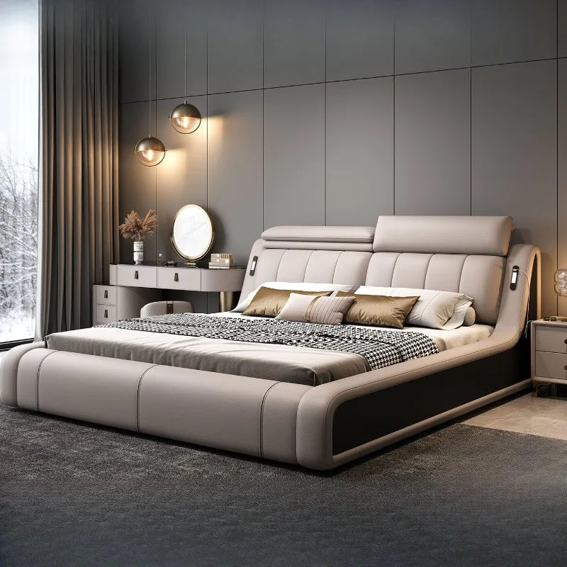 Sleeping Frame Bed Unique Minimalist Nightstands Fancy Bed Nordic Headboard Muebles Para Dormitorio Bedroom Set Furniture