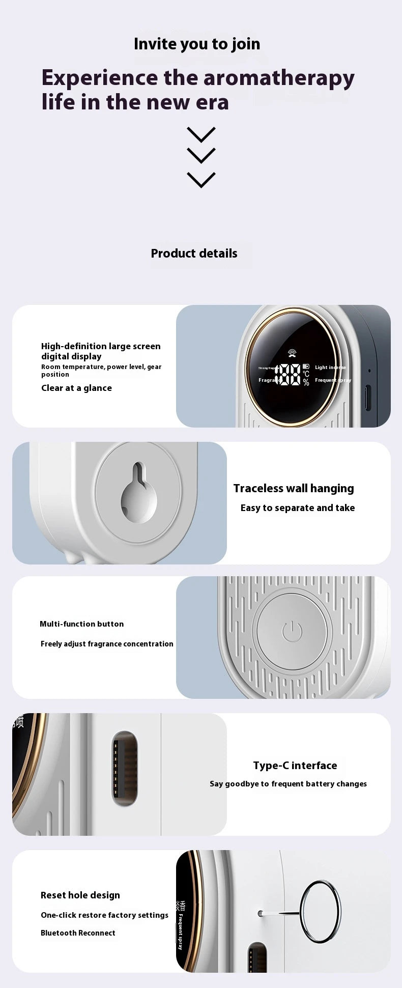 LOY Smart App-Controlled Aromatherapy Machine for intelligent scenting, with sleek design and digital controls for home aromatherapy.