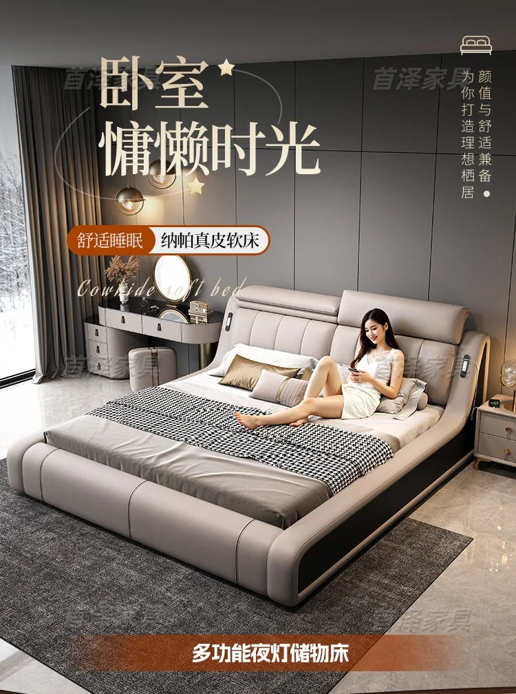 Sleeping Frame Bed Unique Minimalist Nightstands Fancy Bed Nordic Headboard Muebles Para Dormitorio Bedroom Set Furniture