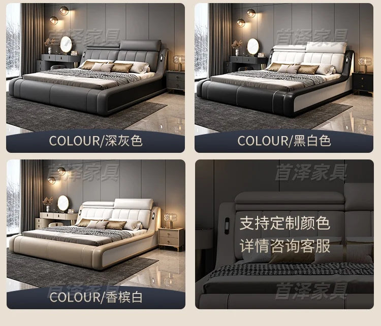 Sleeping Frame Bed Unique Minimalist Nightstands Fancy Bed Nordic Headboard Muebles Para Dormitorio Bedroom Set Furniture