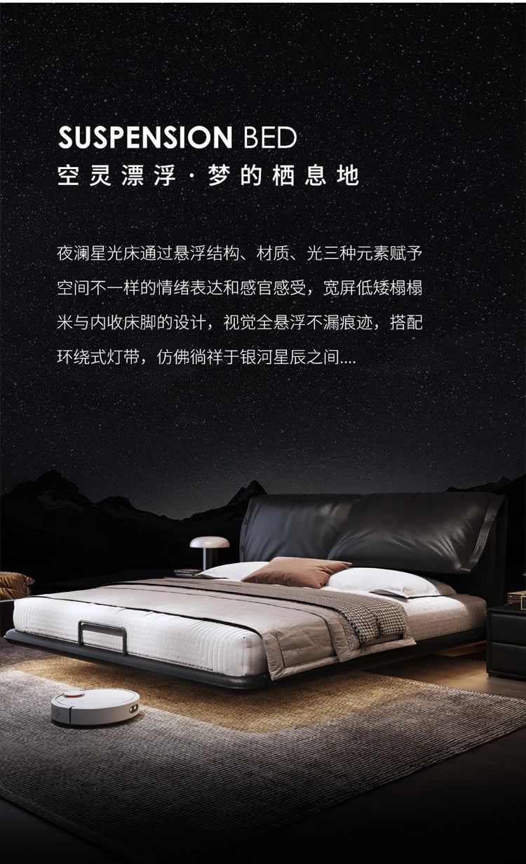 Floating Modern Bed Full Design Beauty Bedroom Queen Girls Platform Bed Safe Sleeping Letto Matrimoniale Lounge Suite Furniture