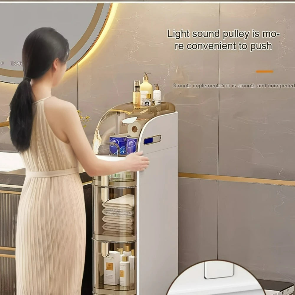 4 layer Bathroom Storage Cabinet, with Drawers,Durable Plastic  Design for Small Spaces,Spacesaving Design,storage cabinets.