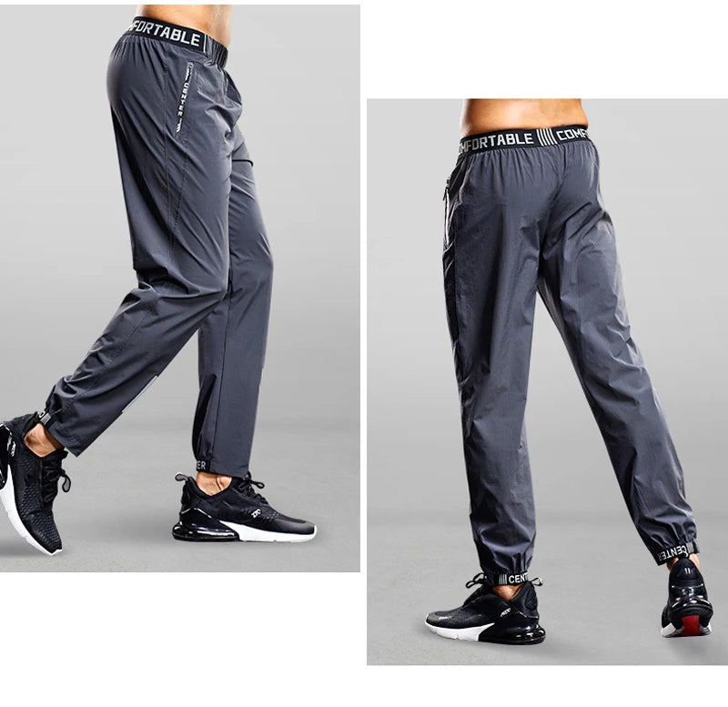 Quick Drying Sport Pants Men Running Pants With Zipper Pockets Training Joggings Sports Trousers Fitness Casual Sweatpants