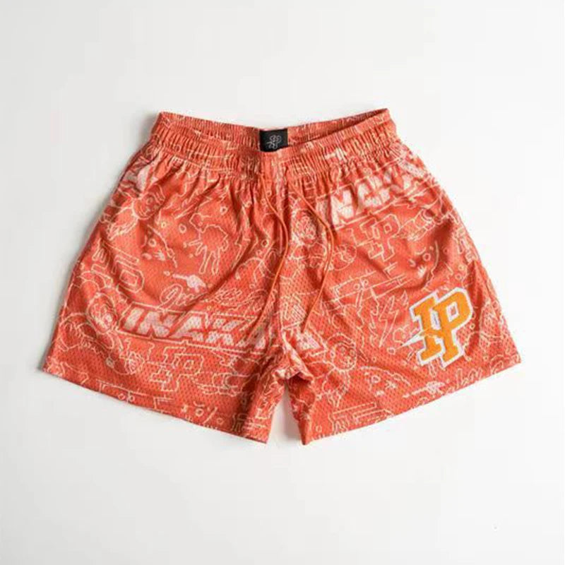 2025 NEW American Casual Shorts Men's Fitness Sports Basketball Running Quick Dry Summer Mesh Breathable Training Quarter Pants