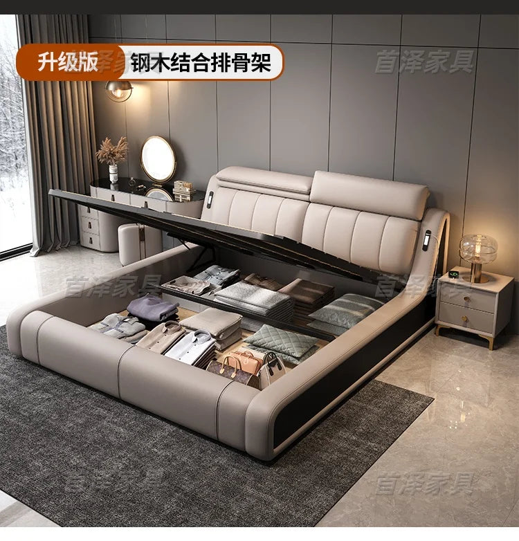 Sleeping Frame Bed Unique Minimalist Nightstands Fancy Bed Nordic Headboard Muebles Para Dormitorio Bedroom Set Furniture