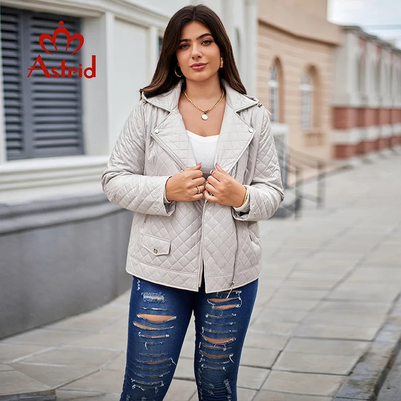Astrid Women's Autumn Winter Parka Plus Size Woman Clothing Padding Warm Hood Casual Female Quilted Jacket Coats Slanted Zipper