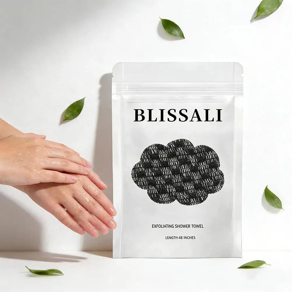 LOY Home Decor & Clothing Wear exfoliating bath shower towel for deep cleansing skin care, showing textured surface for exfoliation.