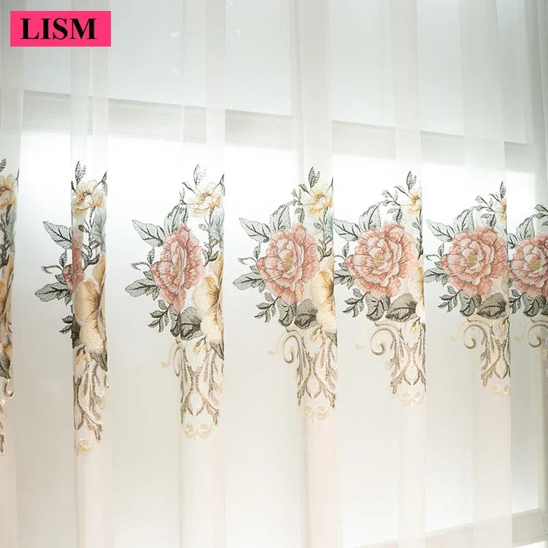 Luxury European Curtains for Living Room Bedroom Thicken Chenille High-end Villa Elegant Jacquard Decor Custom Valance Tulle