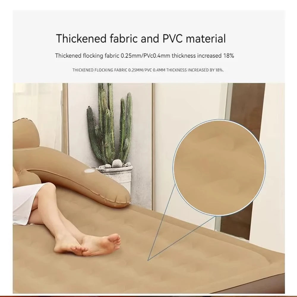 2 Persons Inflatable Mattress Camping 48cm High Bed Lazy Laying Soft Skin-friendly Folding Home Indoor Outdoor Air Cushion