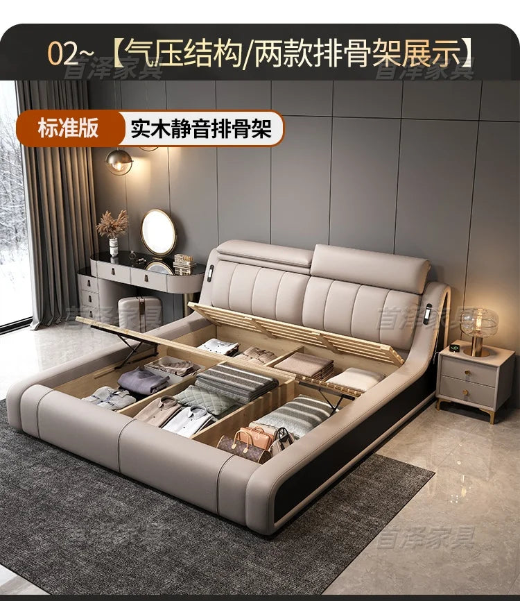 Sleeping Frame Bed Unique Minimalist Nightstands Fancy Bed Nordic Headboard Muebles Para Dormitorio Bedroom Set Furniture