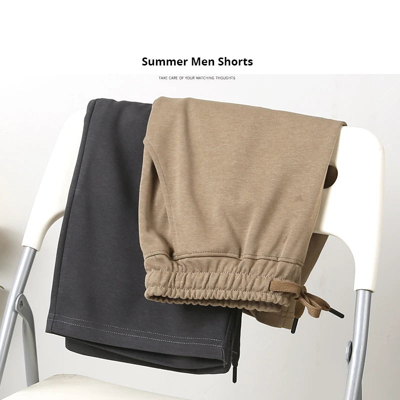 Summer Men Shorts.Drawstring Waist Gym Fitness Sweat Short.Straight Loose Workout Joggers